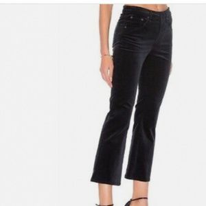 Black Velvet Rag and Bone Crop Velvet Pants